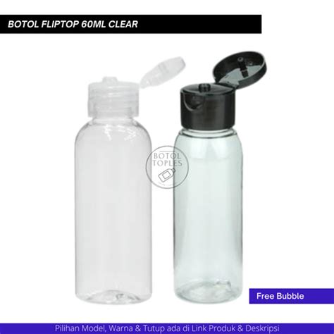 Jual Botol Fliptop 60ml Topi Bening Tebal HARGA GROSIR 60ml BR