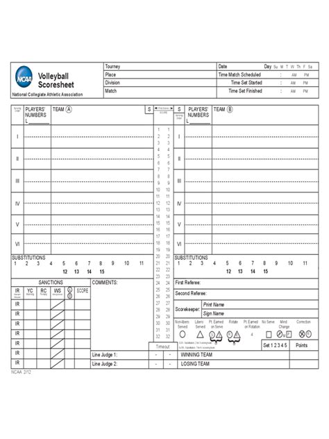 Volleyball Score Sheet - 7 Free Templates in PDF, Word, Excel Download