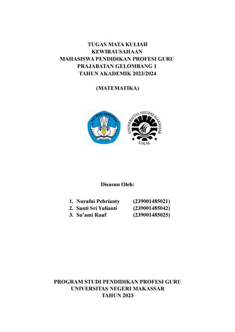 Makalah KWU Fokus Pada Eksekusi TUGAS MATA KULIAH KEWIRAUSAHAAN