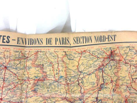 Ancienne carte routière Taride des Environs de Paris Le Grenier de