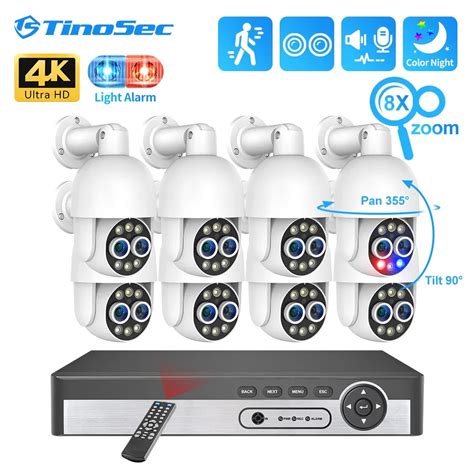 Tinosec H Ch Uhd K Poe Security Camera System Ai Mp Mp Ptz