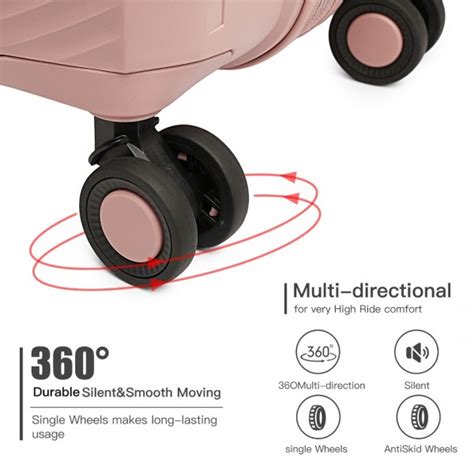 K L British Traveller Inch Spinner Hard Shell PP Suitcase With TSA Lock Nude