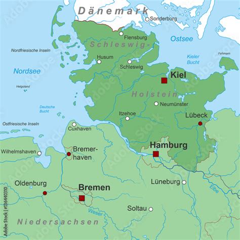 Bundesland Schleswig Holstein Landkarte In Grün Kaufen Sie Diese