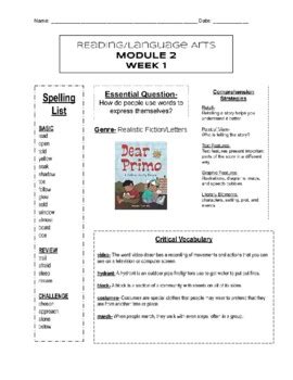 Hmh Into Reading Module Week Newsletter Rd Grade Tpt