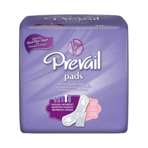 Prevail Bladder Control Pad 13 Inch Length Heavy Absorbency Polymer Female Disposable Bg39 Pk6