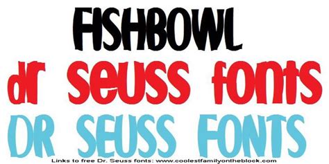 Free Dr Seuss Fonts Links Free Fonts Pinterest