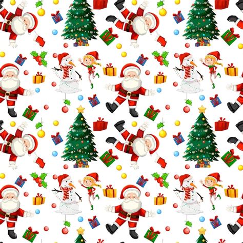 Free Vector Christmas Santa Claus Seamless Pattern