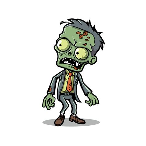 undead fun Cartoon lively Zombie Character Illustration, spooky ...