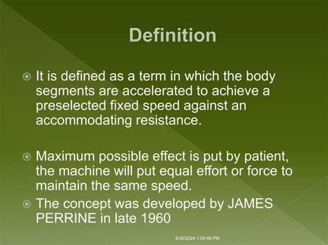 Isokinetic Techniques Type Of Exercise Ppt