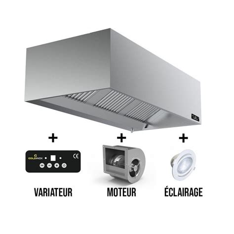 Hotte cubique dynamique avec variateur moteur et éclairage 1200 x