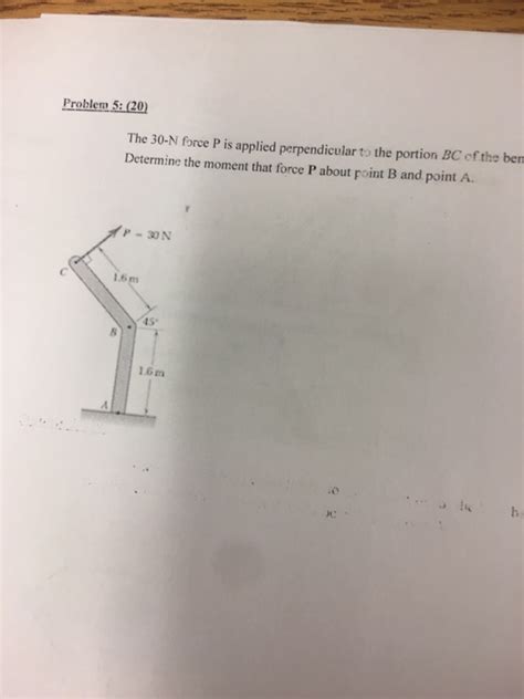 Solved The N Force P Is Applied Perpendicular To The Chegg