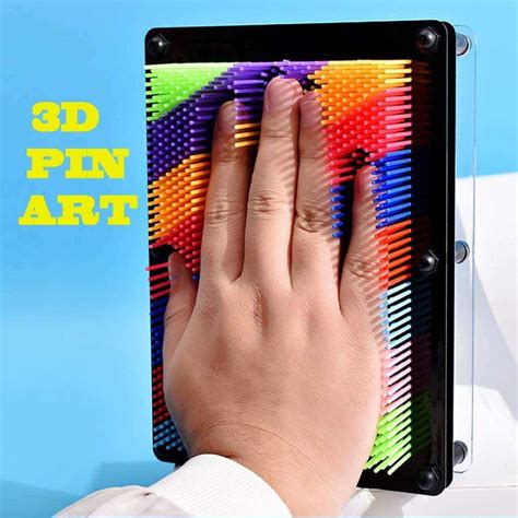 3d Pin Art Sensory Toy Rainbow Needles Fidget Palm Board Extra Large