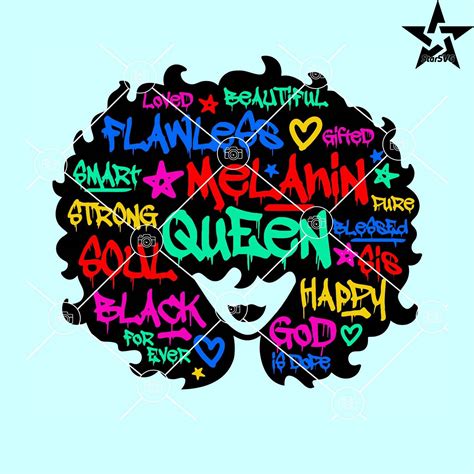 Melanin Queen Svg Afro Hair Svg Afro Woman Svg Black Girl Inspire