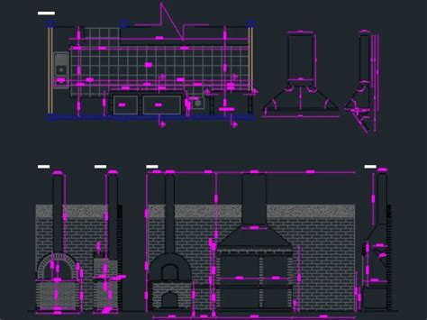 Churrasqueira E Forno Embutidos Em Autocad Biblioteca Cad