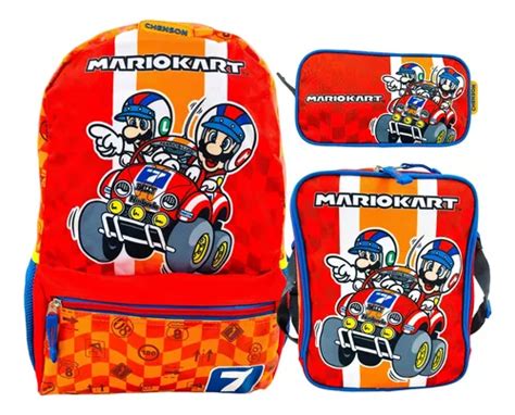 Mochila Lonchera Y Lapicera Mario Bros Luigi Chenson Cuotas sin interés