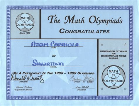 Math Olympiads Award