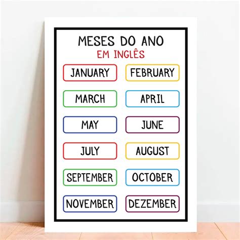 Meses Do Ano Em Inglês - FDPLEARN