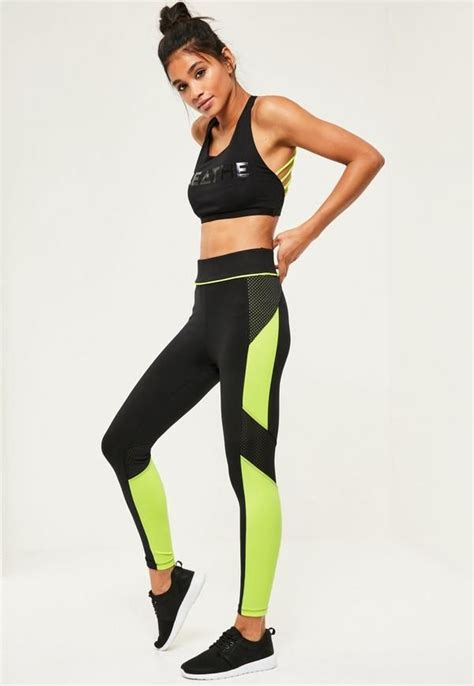 These Black And Lime Green Sports Leggings Are Perfect For Your Gym