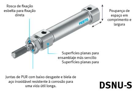 DSNU S Cilindro redondo dupla ação Festo PT