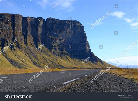 Typical Icelandic Landscape Asphalt Road Stock Photo 1215640273