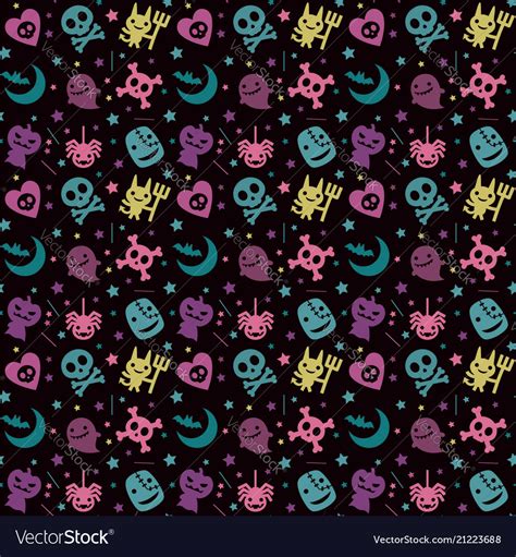 Cute halloween pattern background with pastel Vector Image