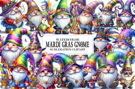 Mardi Gras Gnome Clipart Sublimation Graphic By King Store Creative