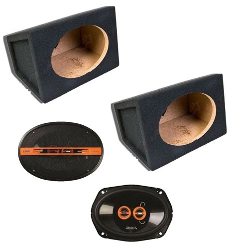 Edge 6x9" 3 way 200w Car Speakers with MDF 6x9 6 x 9" Speaker Box ...