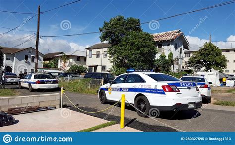 Four Honolulu Police Department Police Car Parked on Eu Lane Editorial ...