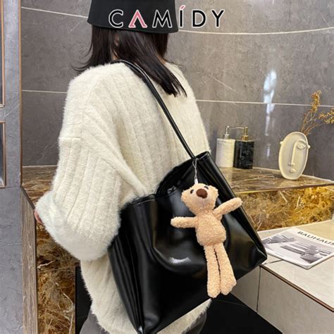 Camidy กระเป๋าโท้ทสไตล์ต่างประเทศอินเทรนด์ใหม่ของผู้หญิงอารมณ์เรียบง่ายความจุขนาดใหญ่หนึ่งไหล่