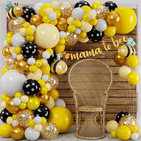 Multi Size Bee Balloon Garland Kit And Arch Small And Large Black