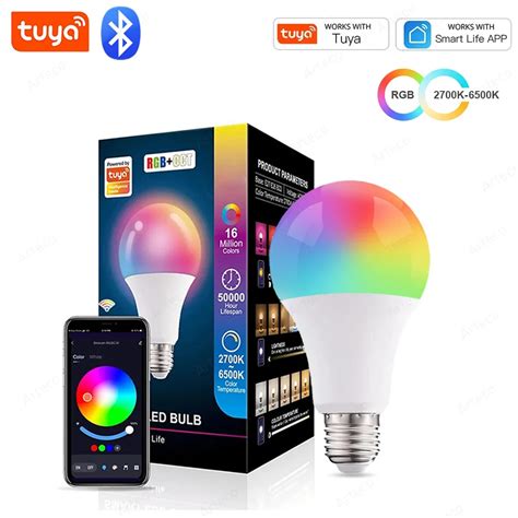 L Mpada LED Inteligente Tuya Bluetooth Refletor Regul Vel Mudan A