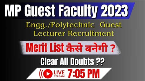 MP Guest Faculty Recruitment 2023 Polytechnic Engineering Colleges