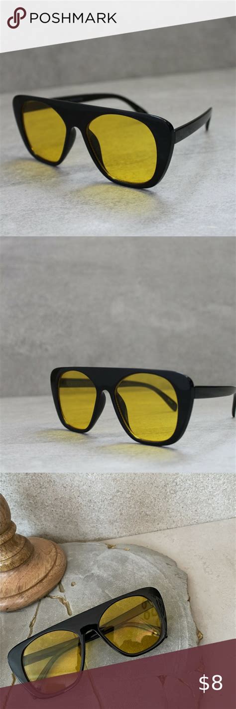 Yellow Colored Lens Tinted oversized Sunglasses | Sunglasses, Oversized ...