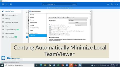 Cara Setting Teamviewer Di Komputer Agar Bisa Remote Jarak Jauh Secara Otomatis Youtube