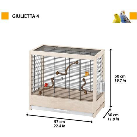 Ferplast GIULIETTA 4 Cage En Bois FSC Pour Canaris Et Oiseaux Exotiques