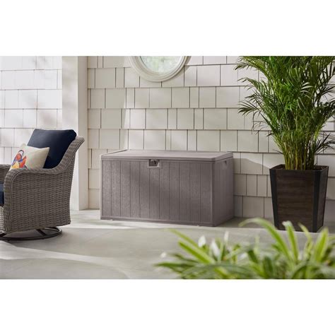 Hampton Bay HBDB110WLGGS SL 110 Gal Grey Resin Wood Look Outdoor