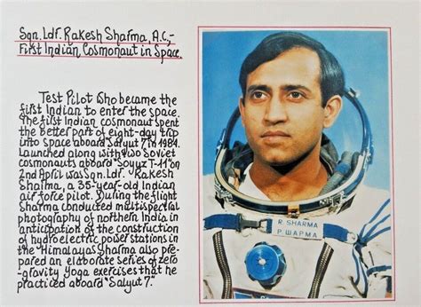 Indian Cosmonaut Rakesh Sharma First Indian In Space Signed Ebay