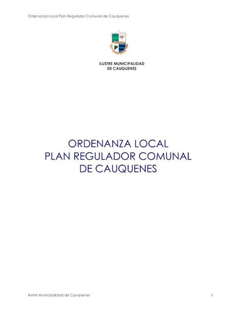 PDF ORDENANZA LOCAL PLAN REGULADOR COMUNAL DE Ordenanza Local