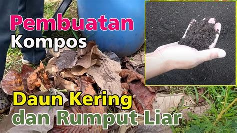 Membuat Kompos Dari Daun Kering Dan Rumput Liar Dalam Drum Di Kebun