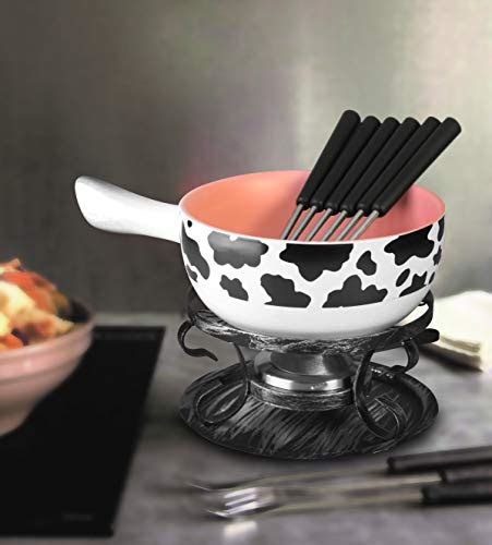 Artestia Ceramic cheese fondue pot Set, fondue set,Six Fondue Forks ...