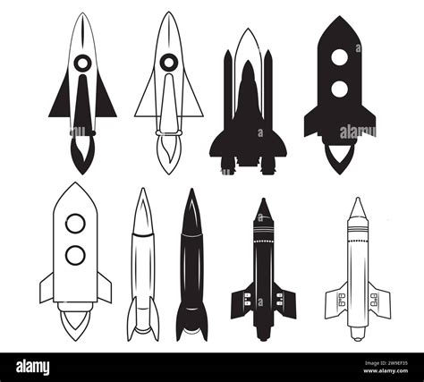 Rocket Rocket Vector Bundle Spaceship Rocket Clipart Mid Century