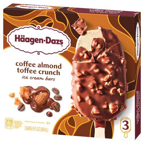 Haagen-Dazs Coffee Almond Toffee Crunch Ice Cream Snack Bars-Front ...