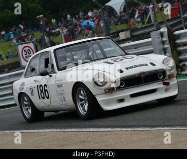 MGB Racing At Brands Hatch Motor Racing Circuit In England During The