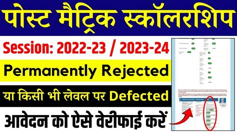 Post Matric Scholarship 2022 23 Rejected Bihar Post Matric