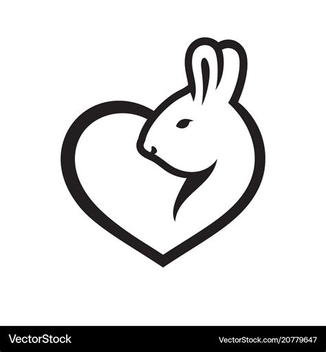 Rabbit love sign Royalty Free Vector Image - VectorStock