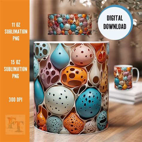 3D Sublimation Druckvorlage für Tassen 3D Keramik Stil Sublimation 3D