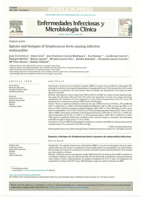 (PDF) Species and biotypes of Streptococcus bovis causing infective ...