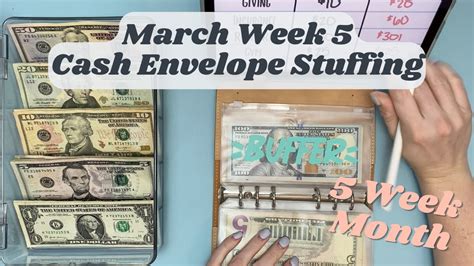 5th Week Of March Cash Envelope Stuffing 5 Week Month Using 1