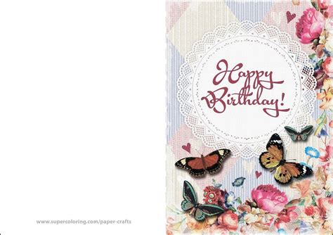 Coloring Pages Foldable Printable Birthday Cards To Color