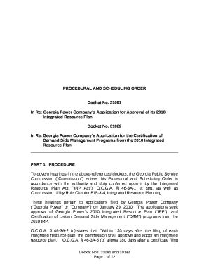 PROCEDURAL AND SCHEDULING ORDER Doc Template PdfFiller